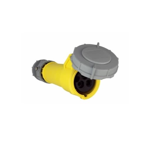 20 Amp Pin and Sleeve Connector, 2-Pole, 3-Wire, 125V, Yellow
