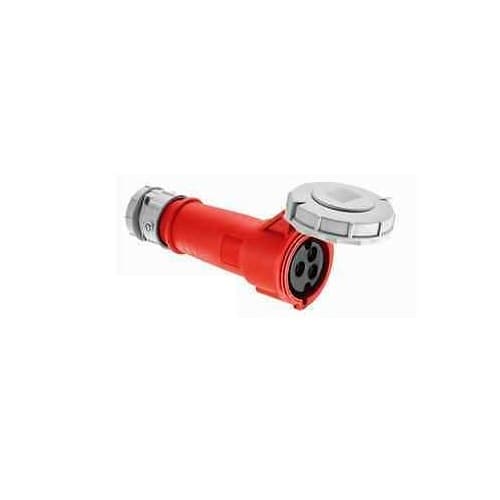20 Amp Pin and Sleeve Connector, 2-Pole, 3-Wire, 480V, Red