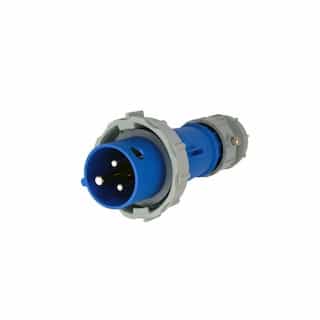 16A/20A Pin & Sleeve Plug, 2-Pole, 3-Wire, 200V-250V, Blue