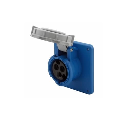 20 Amp Pin and Sleeve Receptacle, 2-Pole, 3-Wire, 250V, Blue
