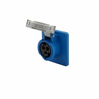 Eaton Wiring 16A/20A Pin & Sleeve Receptacle, 2-Pole, 3-Wire, 200V-250V, Blue