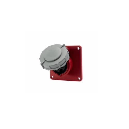 20 Amp Pin and Sleeve Receptacle, 2-Pole, 3-Wire, 480V, Red