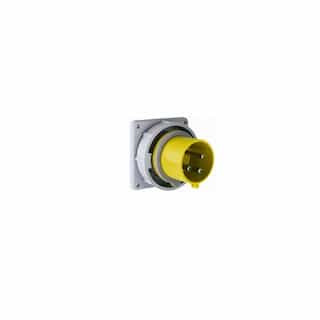 30 Amp Pin and Sleeve Inlet, 2-Pole, 3-Wire, 125V, Yellow