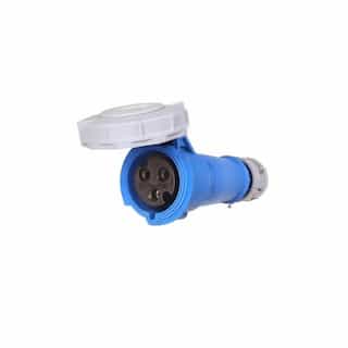 30A/32A Pin & Sleeve Connector, 2-Pole, 3-Wire, 200V-250V, Blue