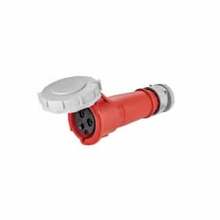 30 Amp Pin and Sleeve Connector, 2-Pole, 3-Wire, 480V, Red