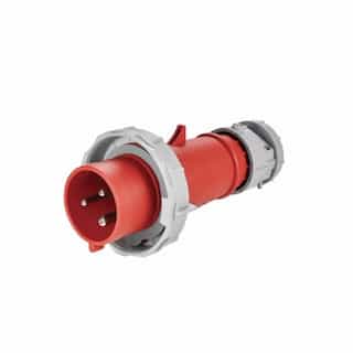 30 Amp Pin and Sleeve Plug, 2-Pole, 3-Wire, 480V, Red