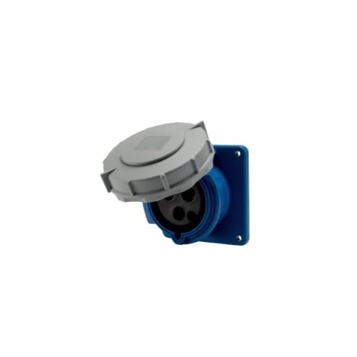 30 Amp Pin and Sleeve Receptacle, 2-Pole, 3-Wire, 250V, Blue