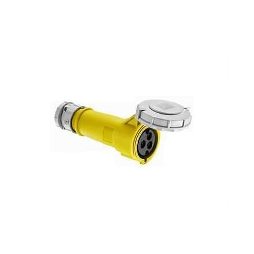 32 Amp Pin and Sleeve Connector, 2-Pole, 3-Wire, 130V, Yellow