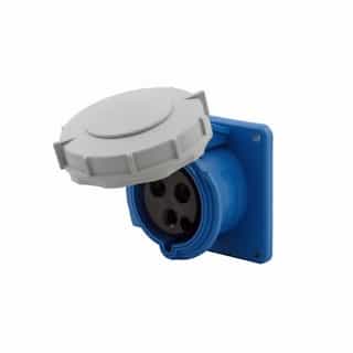 32 Amp Pin and Sleeve Receptacle, 2-Pole, 3-Wire, 240V, Blue