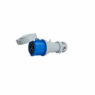 Eaton Wiring 60A/63A Pin & Sleeve Connector, 2-Pole, 3-Wire, 200V-250V, Blue