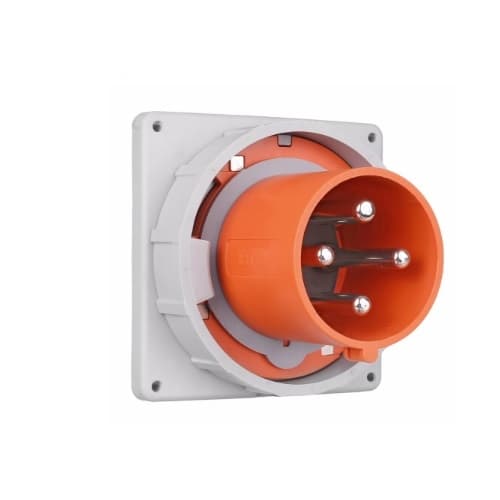 100 Amp Pin and Sleeve Inlet, 3-Pole, 4-Wire, 250V, Orange
