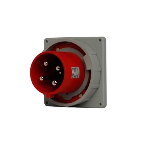 100A/125A Pin & Sleeve Inlet, 3-Pole, 4-Wire, 380V-415V, Red