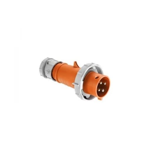 100 Amp Pin and Sleeve Plug, 3-Pole, 4-Wire, 250V, Orange