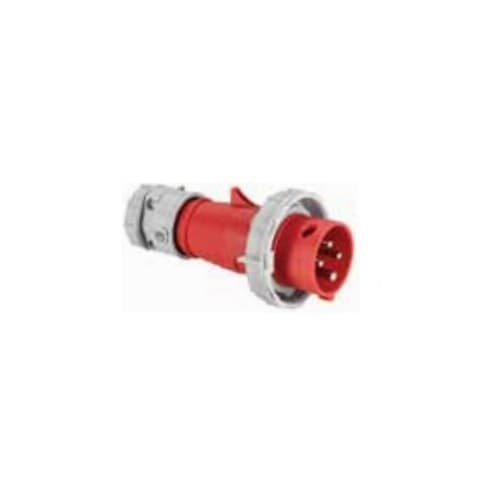 100A/125A Pin & Sleeve Plug, 3-Pole, 4-Wire, 380V-415V, Red