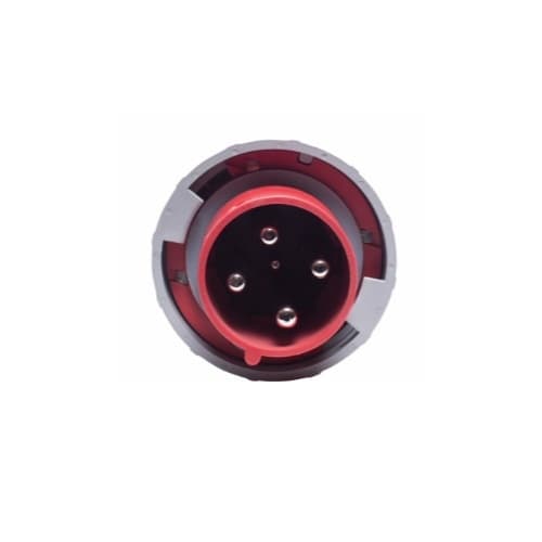 100 Amp Pin and Sleeve Plug, 3-Pole, 4-Wire, 480V, Red