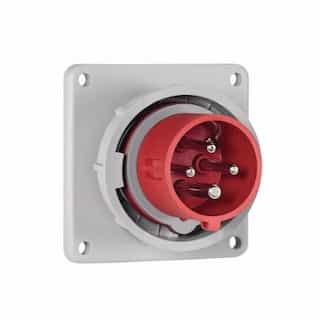 125 Amp Pin and Sleeve Inlet, 3-Pole, 4-Wire, 415V, Red