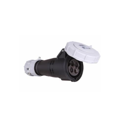 20 Amp Pin and Sleeve Connector, 3-Pole, 4-Wire, 600V, Black