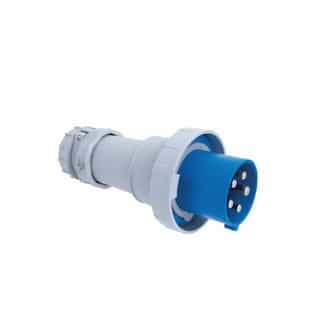 20 Amp Pin and Sleeve Plug, 3-Pole, 4-Wire, 250V, Blue