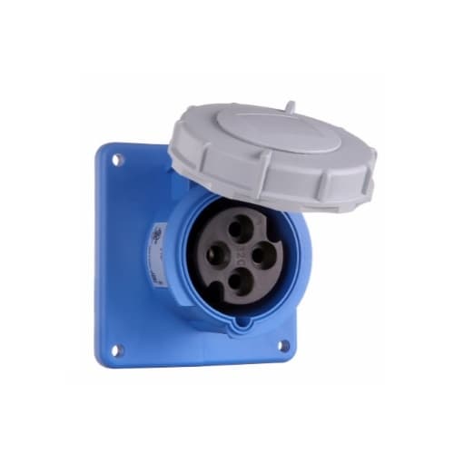 20 Amp Pin and Sleeve Receptacle, 3-Pole, 4-Wire, 250V, Blue