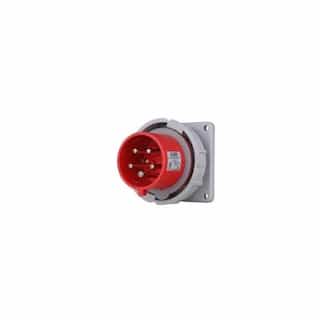 30 Amp Pin and Sleeve Inlet, 3-Pole, 4-Wire, 480V, Red