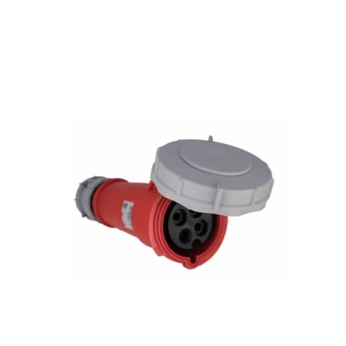 30 Amp Pin and Sleeve Connector, 3-Pole, 4-Wire, 480V, Red