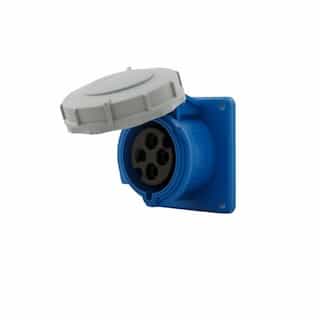 Eaton Wiring 30A/32A Pin & Sleeve Receptacle, 3-Pole, 4-Wire, 200V-250V, Blue