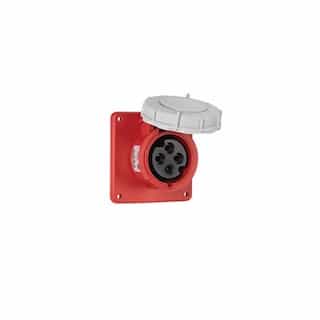 32 Amp Pin and Sleeve Receptacle, 3-Pole, 4-Wire, 415V, Red