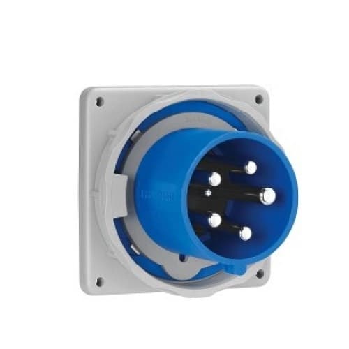 60 Amp Pin and Sleeve Inlet, 3-Pole, 4-Wire, 250V, Blue