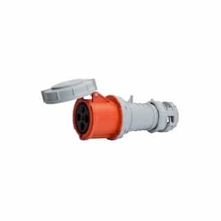 60 Amp Pin and Sleeve Connector, 3-Pole, 4-Wire, 250V, Orange