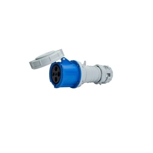 60A/63A Pin & Sleeve Connector, 3-Pole, 4-Wire, 200V-250V, Blue