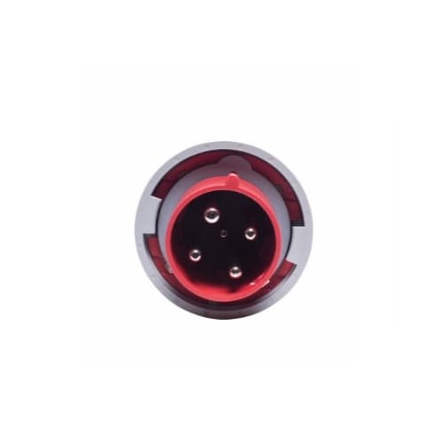 60 Amp Pin and Sleeve Plug, 3-Pole, 4-Wire, 480V, Red