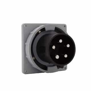 100 Amp Pin and Sleeve Inlet, 4-Pole, 5-Wire, 600V, Black