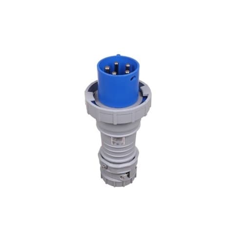 100A/125A Pin & Sleeve Plug, 4-Pole, 5-Wire, 120V/208V, Blue