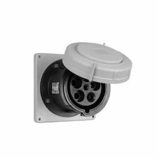 100 Amp Pin and Sleeve Receptacle, 4-Pole, 5-Wire, 600V, Black