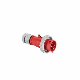 16 Amp Pin and Sleeve Plug, 4-Pole, 5-Wire, 415V, Red