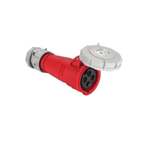 20 Amp Pin and Sleeve Connector, 4-Pole, 5-Wire, 480V, Red