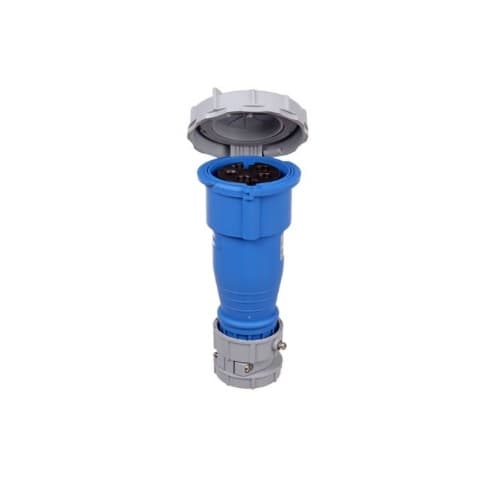 16A/20A Pin & Sleeve Connector, 4-Pole, 5-Wire, 120V/208V, Blue