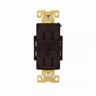Eaton Wiring 15A Modular Duplex Receptacle, 2-Pole, 3-Wire, 125V, Brown