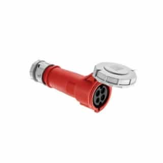 30 Amp Pin and Sleeve Connector, 4-Pole, 5-Wire, 480V, Red