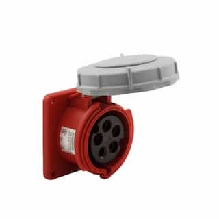 30 Amp Pin and Sleeve Receptacle, 4-Pole, 5-Wire, 480V, Red