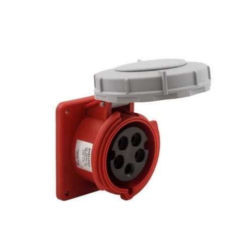 32 Amp Pin and Sleeve Receptacle, 4-Pole, 5-Wire, 415V, Red
