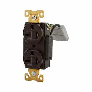 Eaton Wiring 20A Modular Duplex Receptacle, 2-Pole, 3-Wire, 250V, Brown