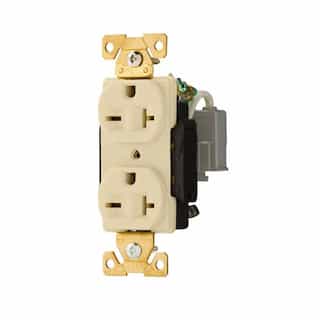 Eaton Wiring 20A Modular Duplex Receptacle, 2-Pole, 3-Wire, 250V, Ivory