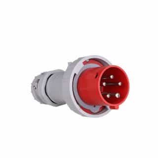 60 Amp Pin and Sleeve Plug, 4-Pole, 5-Wire, 480V, Red