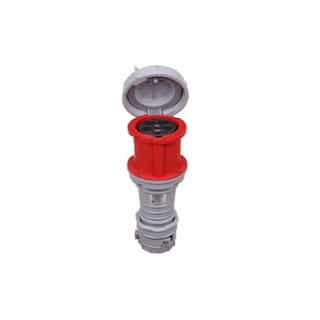 63 Amp Pin and Sleeve Connector, 4-Pole, 5-Wire, 415V, Red