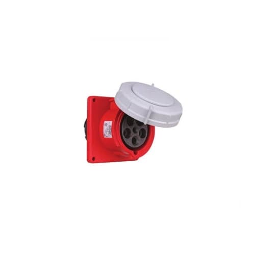 Eaton Wiring 63 Amp Pin and Sleeve Receptacle, 4-Pole, 5-Wire, 415V, Red