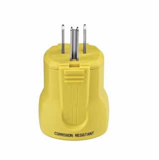 15 Amp Grip Plug, Nylon, 125V, Corrosion Resistant, Yellow