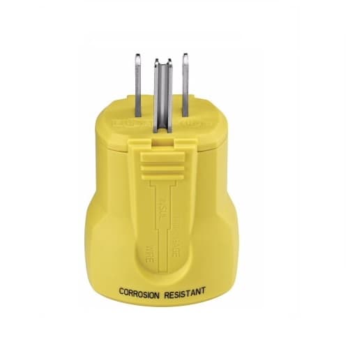 Eaton Wiring 15 Amp Grip Plug, Nylon, 125V, Corrosion Resistant, Yellow