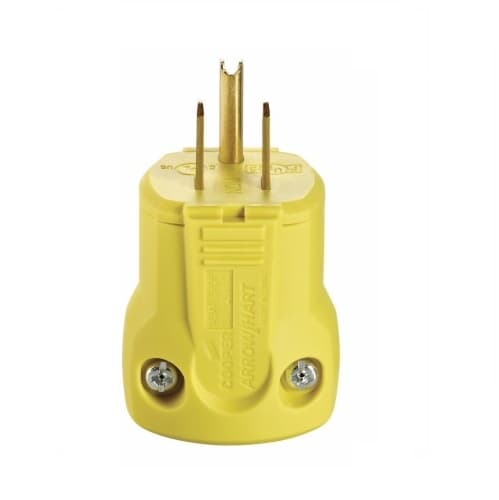 15 Amp Grip Plug, Nylon, 125V, Yellow