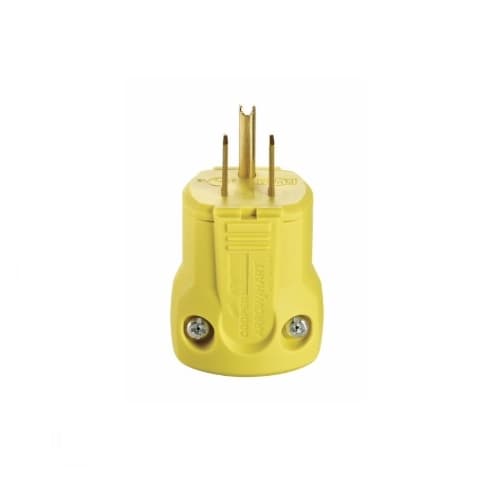 15 Amp Straight Blade Plug w/ Quick grip, 2-Pole, #18-12 AWG, 125V, Yellow, 50 Pack